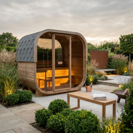 Hekla Traditional Cube 160 Outdoor Sauna For Sale | Chevron Pools and Spas